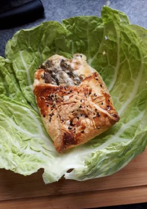 Spárgás-sonkás-sajtos batyu recept fotója