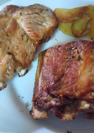 Una foto de Tira de costilla de cerdo en airfryer
