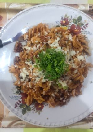 चीज़ रेड पास्ता (cheese red pasta recipe in hindi) रेसिपी मुख्य फोटो