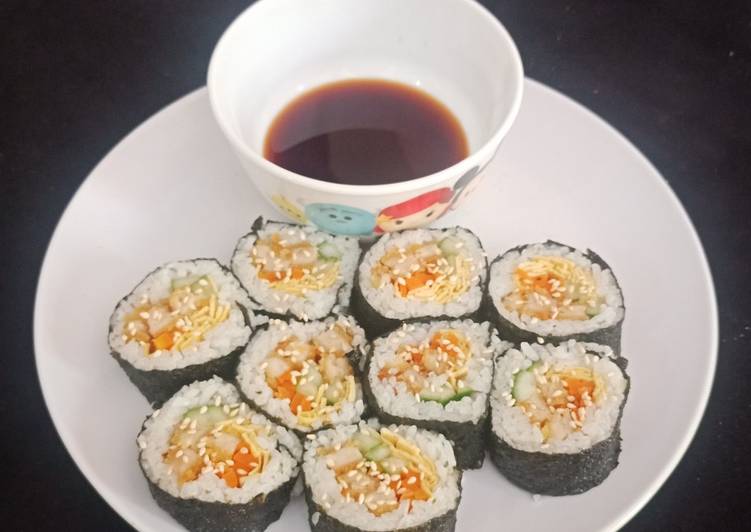 Resep Kimbab / Gimbab Korea | Cara Buat Kimbab / Gimbab Korea Yang Bikin Ngiler