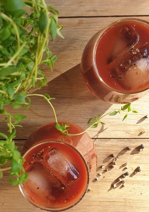A picture of Bloody mary 🍅 (vodka punch).