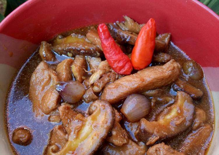 Resep Ayam masak Bawang Merah campur Jamur Shitake, Enak Banget