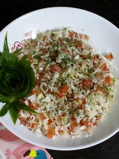 عکسی از دستور سالاد کلم و گوجه فرنگی