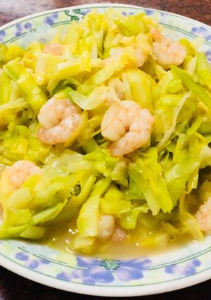 韭黃炒鮮蝦 的食譜成品照片