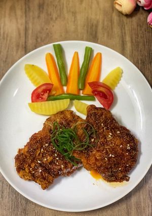 Foto resep Honey Garlic Crispy Chicken