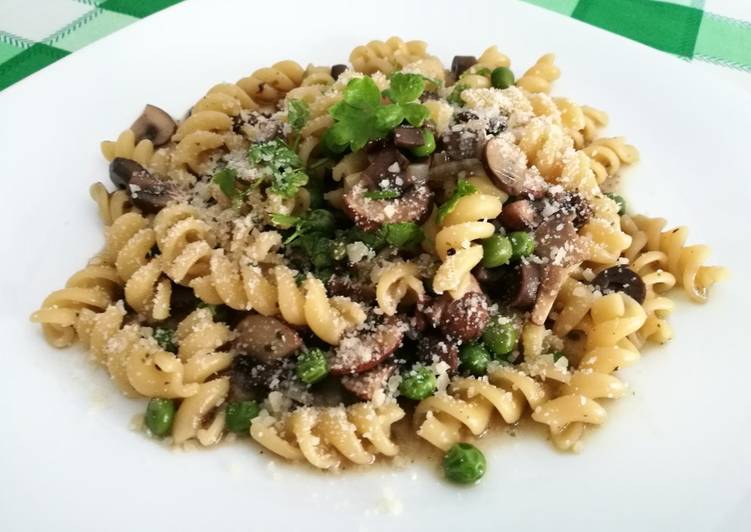 Recipe of Any-night-of-the-week Pasta Funghi e Piselli