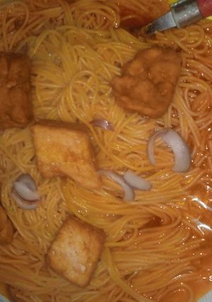 A picture of Pasta me daddawa.