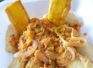Una foto de Guanimos con bacalao