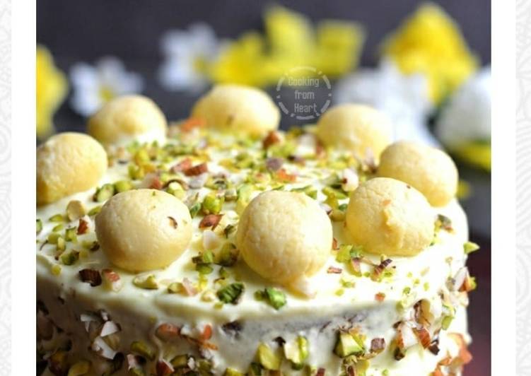 Recipe of Quick Eggless Rasmalai Cake #ypc