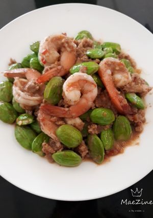 รูปของ สะตอผัดกะปิกุ้งหมูสับ