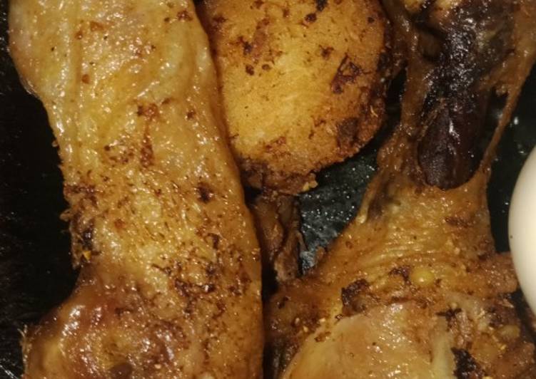 Resep Ayam goreng sederhana masak cepat dgn magic com#bumbu royco, Enak