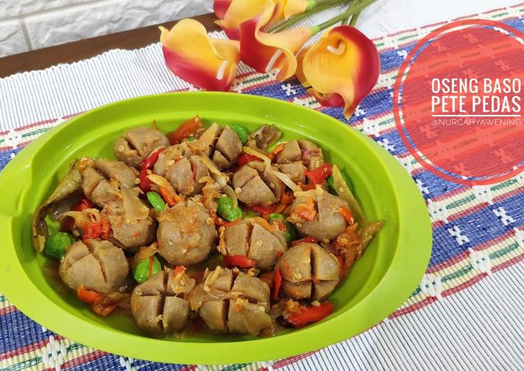 Recipe: Delicious Oseng Baso Pete Pedas