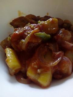 A picture of Spicy green bananas with greenpepper #pepperchallenge.