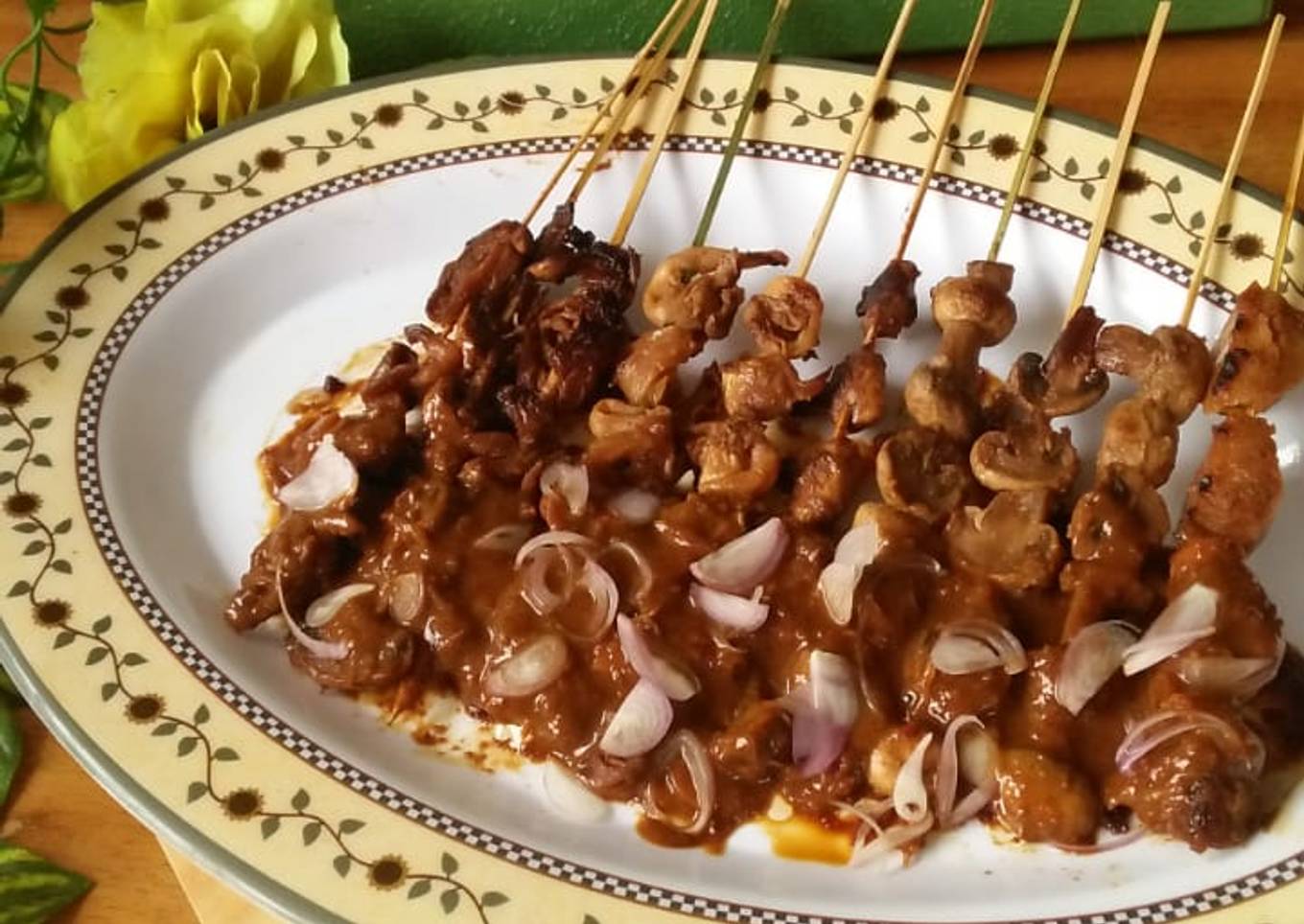 Sate duo Jamur (jamur Tiram & Jamur Shitake) Enduuwes