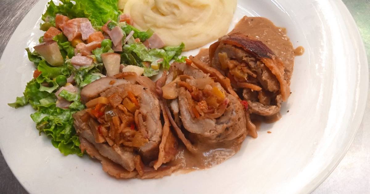 Lomo de cerdo relleno envuelto en tocineta Receta de La Sazón De liliana-  Cookpad