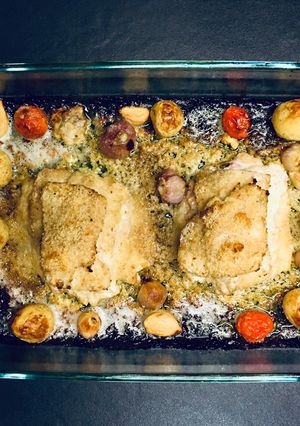 Una foto de Merluza al horno con Costra de Pan Rallado