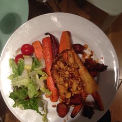 Roasted carrots, parsnips and chorizo A picture of Roasted carrots, parsnips and chorizo.