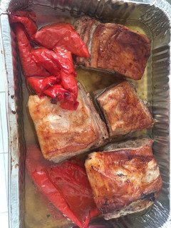 Una foto de Costillas de cerdo bbq al horno