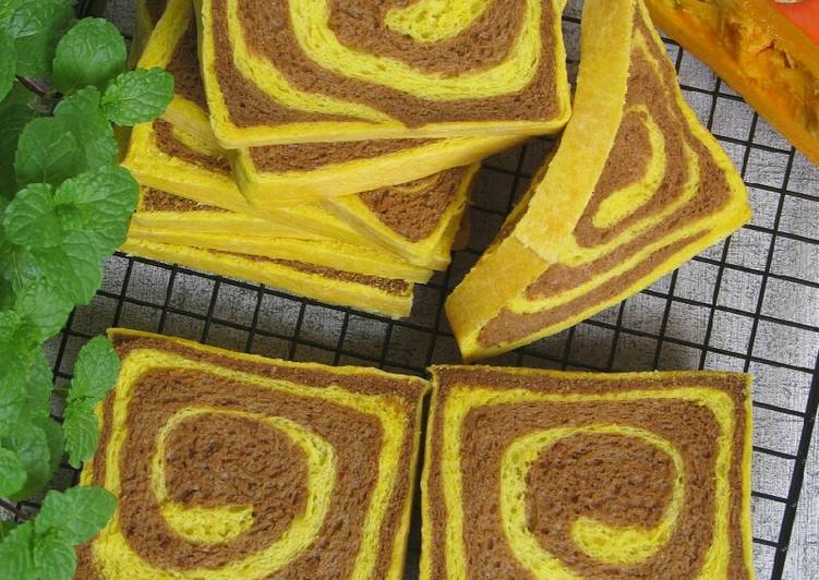 step by step Membuat Roti Tawar Kabocha (Labu Kuning) Anti Gagal