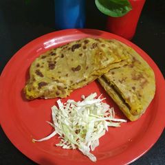 A picture of Punjabi Aloo Gobi Paratha.
