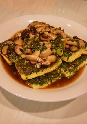 Foto resep Egg Tofu Spinach with Mushroom