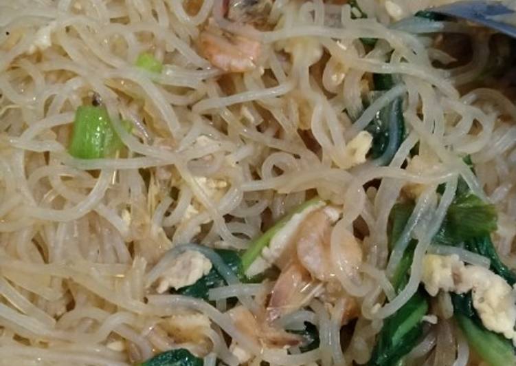 Resep Bihun Goreng Sawi Udang Lezat