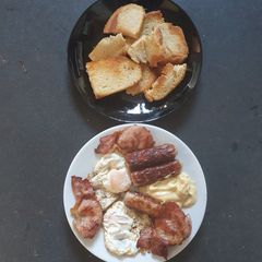 A picture of Cold fried Bread fried Breakfast.