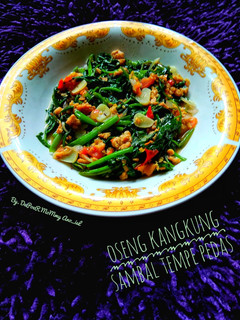 Foto resep Oseng Kangkung Sambal Tempe Pedas