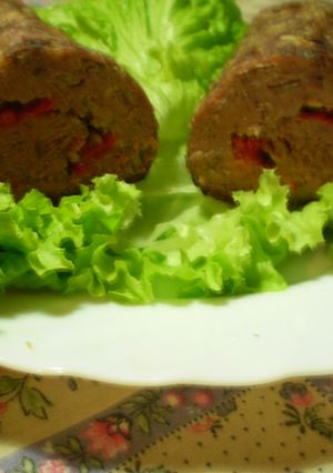Una foto de Pan de carne relleno con pimiento