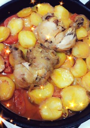 صورة لوصفة بطاطا روطي مع الدجاج 🍲🥩🍗🥔