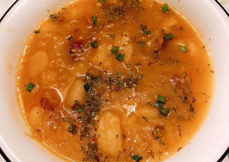 Recipe: Tasty Potato, Leek, Lentil, Pancetta Soup