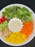 Rainbow salad with thai dressing