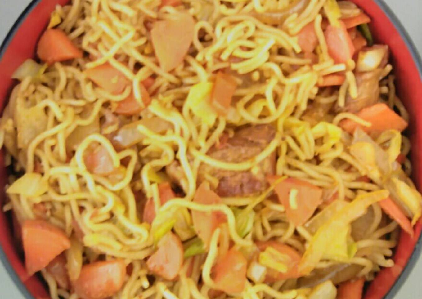 Spicy noodles with Japanese sweet cabbage