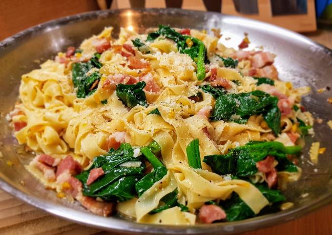 Recipe of Any-night-of-the-week Spinach Bacon Linguine