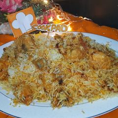 Chicken tikka biryani A picture of Chicken tikka biryani.