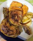 Muslo de pollo al horno para la consigna de esta semana