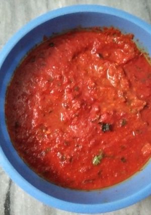 A picture of Mirchi ki chutney.
