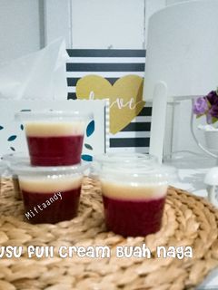Foto resep Puding susu full Cream Buah Naga