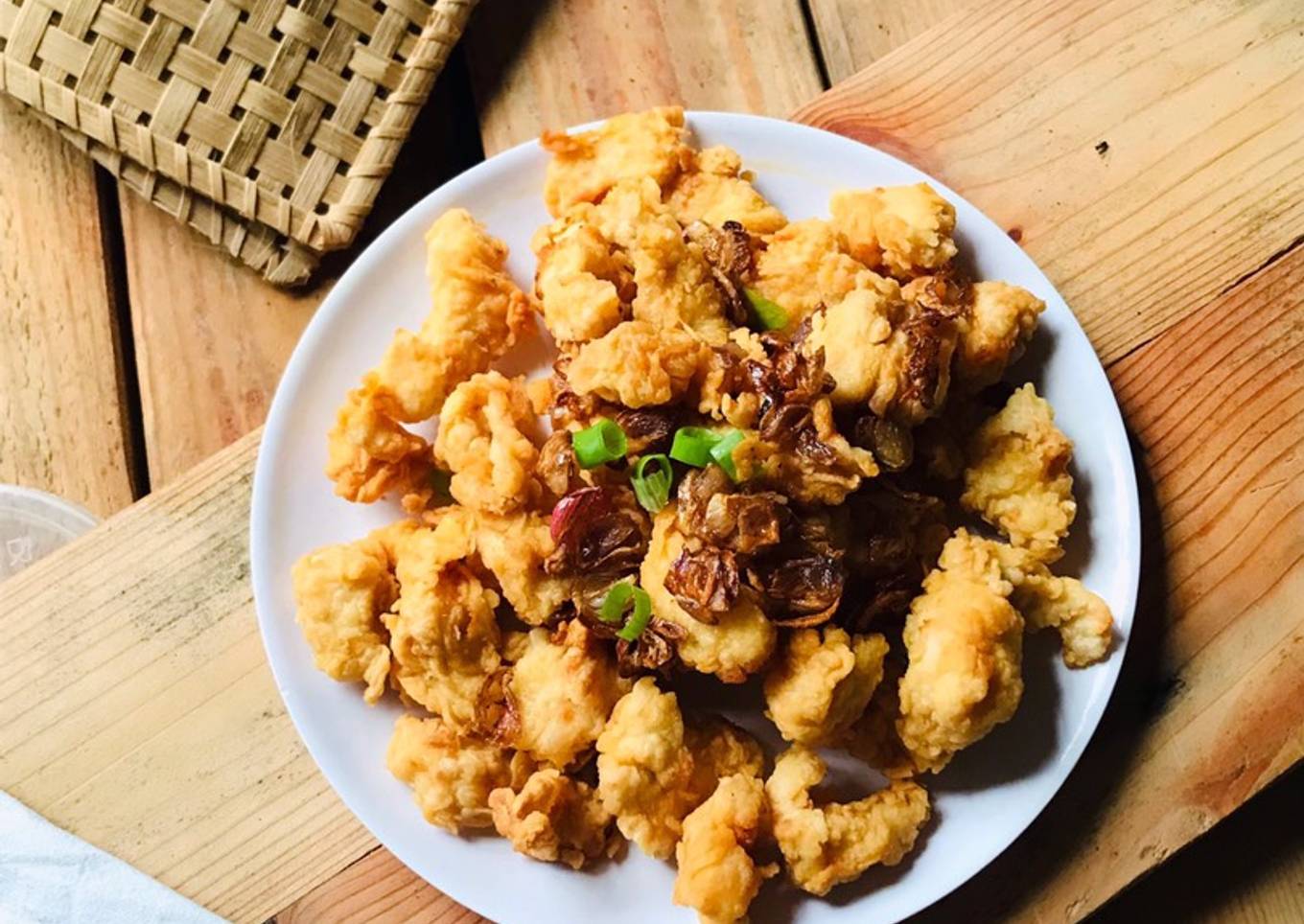 Ayam pop Corn Bawang Goreng
