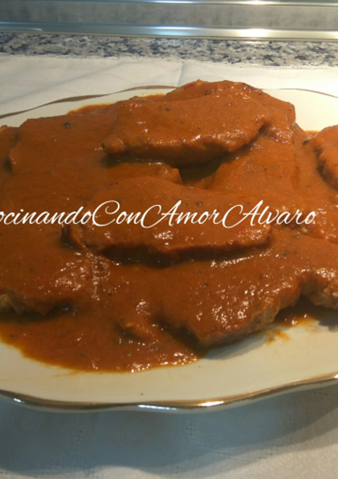 Una foto de Lomo en salsa