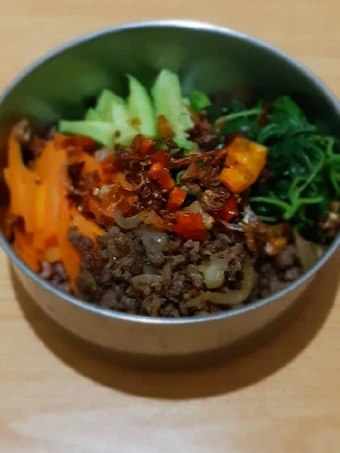 Easy Steps to Prepare Bibimbap Nasi Merah the Can Spoil the Tongue Appealing