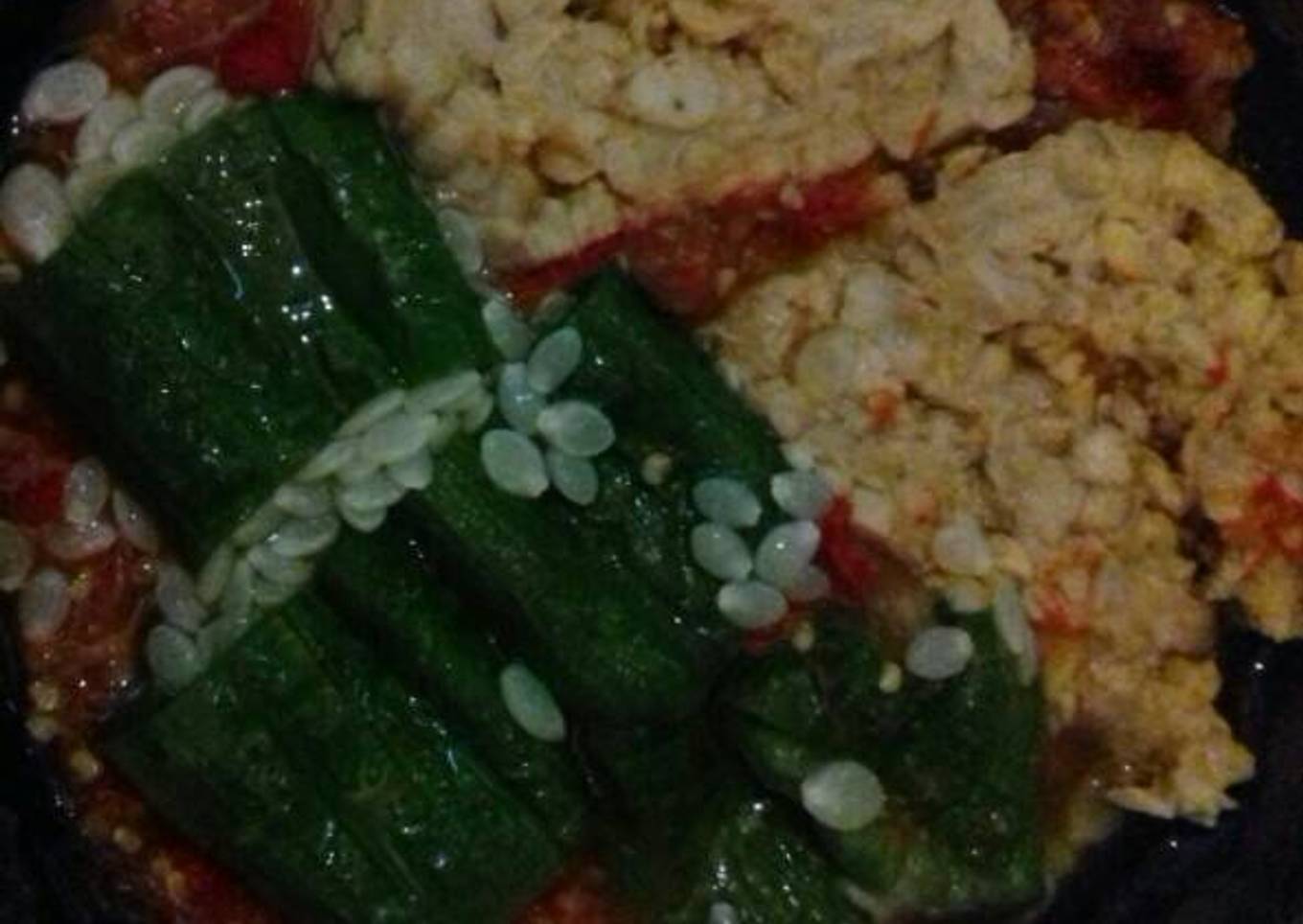 Sambel gambas dan tempe