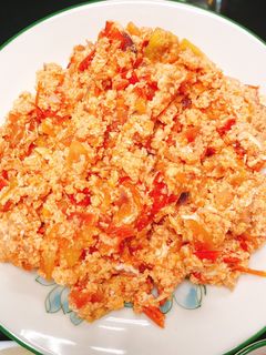 Hình của món Trứng khuấy cà chua.