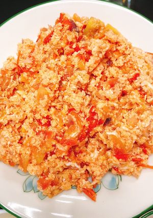 Hình của món Trứng khuấy cà chua.