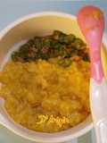 Nasi Kabocha plus sup daging (MPASI 9 bulan)