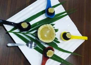 Unique Cuisine Sweet coconut filled with glass pudding Delicious and Healthy