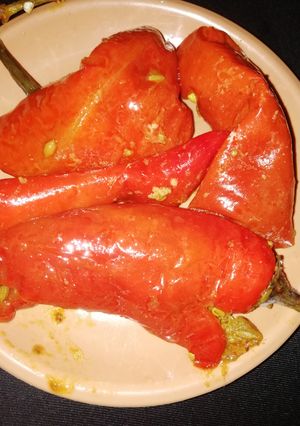 A picture of Red chilli pickle.