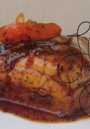 A picture of Black Pepper Tofu With Carrot And Onion.