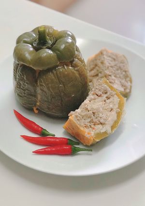 Hình của món Mắm chưng ớt chuông.
