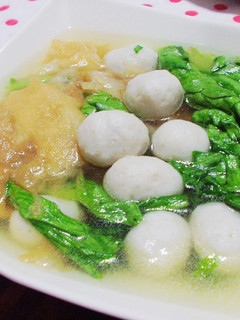 茼蒿油條虱目魚丸湯 的食譜成品照片